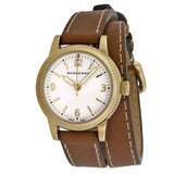 Burberry Utilitarian White Dial Brown Leather Strap Watch for Women - BU7850 Authentic Buy Shop Now