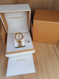 Versace V-Urban Quartz White Dial Gold Steel Strap Watch For Men - VELQ00719 Authentic Buy Shop Now