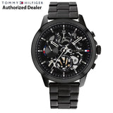 Tommy Hilfiger Henry Chronograph Black Dial Black Steel Strap Watch For Men - 1710478 Authentic Buy Shop Now