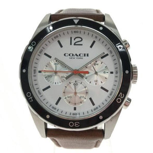 Coach Sullivan Chronograph White Dial Brown Leather Strap Watch for Men - 14602057 Authentic Buy Shop Now
