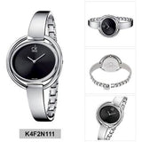 Calvin Klein Impetuous Black Dial Silver Steel Strap Watch for Women - K4F2N111 Authentic Buy Shop Now