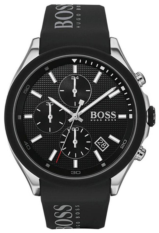 Hugo Boss Velocity Black Dial Black Leather Strap Watch for Men - 1513716 Authentic Buy Shop Now