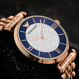 Emporio Armani Gianni T-Bar Quartz Crystals Black Dial Gold Steel Strap Watch For Women - AR11423 Authentic Buy Shop Now