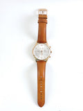 Emporio Armani Quartz Silver Dial Brown Leather Strap Watch For Men - AR11043 Authentic Buy Shop Now
