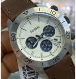 Fossil Retro Traveler Chronograph White Dial Brown Leather Strap Watch for Men - CH2886 Authentic Buy Shop Now