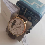 Fossil Flynn Twist Mechanical White Dial Brown Leather Strap Watch for Men - BQ2218 Authentic Buy Shop Now