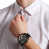 Diesel Mega Chief Chronograph Black Dial Black Steel Strap Watch For Men - DZ4309 Authentic Buy Shop Now