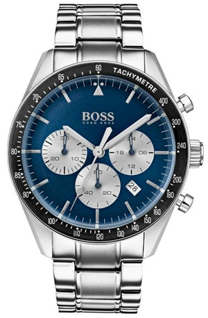 Hugo Boss Chronograph Blue Dial Silver Steel Strap Watch for Men - 1513630 Authentic Buy Shop Now