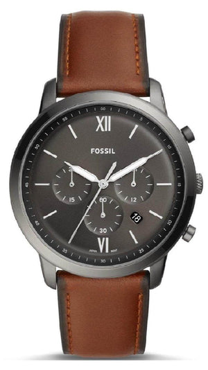 Fossil Neutra Chronograph Grey Dial Brown Leather Strap Watch for Men - FS5512 Authentic Buy Shop Now