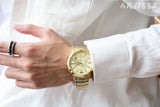 Emporio Armani Renato Chronograph White Dial Gold Steel Strap Watch For Men - AR11332 Authentic Buy Shop Now
