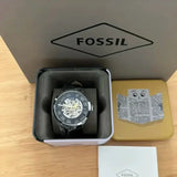 Fossil Townsman Automatic Skeleton Blue Dial Black Leather Strap Watch for Men - ME3200 Authentic Buy Shop Now