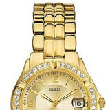 Guess Dazzling Diamonds Gold Dial Gold Steel Strap Watch for Women - W85110L1 Authentic Buy Shop Now