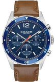 Coach Sullivan Sport Blue Dial Brown Leather Strap Watch for Men - 14606038 Authentic Buy Shop Now