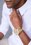 Guess Continental Diamonds Gold Dial Gold Steel Strap Watch for Men - GW0261G2 Authentic Buy Shop Now