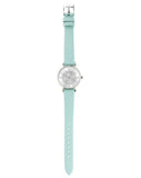 Emporio Armani Gianni T Bar Analog Crystals Silver Dial Blue Leather Strap Watch For Women - AR11443 Authentic Buy Shop Now