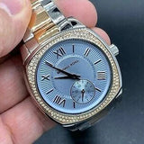 Michael Kors Bryn Quartz Blue Dial Two Tone Steel Strap Watch For Women - MK6136 Authentic Buy Shop Now