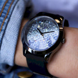 Guess Crush Crystals Silver Dial Black Rubber Strap Watch for Women - W1223L4 Authentic Buy Shop Now
