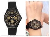 Guess Starlight Black Dial Black Rubber Strap Watch for Women - W0846L1 Authentic Buy Shop Now