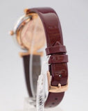 Emporio Armani Gianni T-Bar Quartz Silver Dial Brown Leather Strap Watch For Women - AR11061 Authentic Buy Shop Now