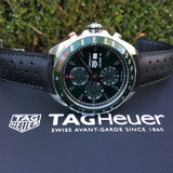 Tag Heuer Formula 1 Calibre 16 Automatic Chronograph Green Dial Black Leather Strap Watch for Men - CAZ2016.FC6473 Authentic Buy Shop Now
