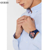 Guess Odyssey Analog Blue Dial Blue Rubber Strap Watch For Men - W1108G1 Authentic Buy Shop Now