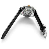 Emporio Armani Zeta Skeleton Automatic Silver Dial Black Leather Strap Watch For Men - AR60018 Authentic Buy Shop Now