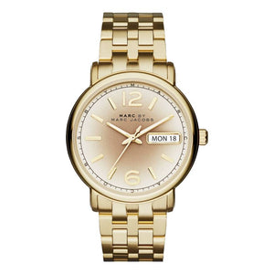 Marc Jacobs Fergus White Dial Gold Steel Strap Watch for Women - MBM8647 Authentic Buy Shop Now