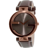 Gucci G Interlocking Brown Dial Brown Leather Strap Watch For Women - YA133504 Authentic Buy Shop Now