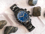 Versace V-Ray Chronograph Quartz Blue Dial Black Steel Strap Watch For Men - VE2I00521 Authentic Buy Shop Now