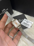 Coach Cass White Dial Silver Mesh Bracelet Watch for Women - 14503697 Authentic Buy Shop Now