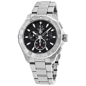 Tag Heuer Aquaracer Chronograph Black Dial Silver Steel Strap Watch for Men - CAY1110.BA0927 Authentic Buy Shop Now