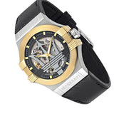 Maserati Potenza Automatic Skeleton Grey Dial Black Leather Strap Watch For Men - R8821108037 Authentic Buy Shop Now