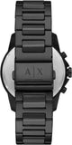 Armani Exchange Banks Chronograph Black Dial Black Steel Strap Watch For Men - AX1722 Authentic Buy Shop Now