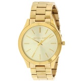 Michael Kors Slim Runway Gold Dial Gold Stainless Steel Strap Watch for Women - MK3179 Authentic Buy Shop Now