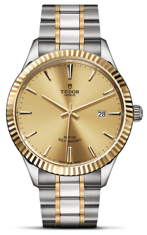 Tudor Style Automatic Gold Dial Two Tone Steel Strap Watch for Men - M12713-0001 Authentic Buy Shop Now