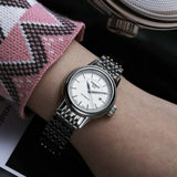 Tissot T Classic Carson Automatic White Dial Silver Steel Strap Watch For Women - T085.207.11.011.00 Authentic Buy Shop Now