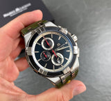 Maurice Lacroix Aikon Chronograph Black Dial Green Leather Strap Watch for Men - AI1018-PVB21-330-1 Authentic Buy Shop Now