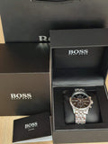 Hugo Boss Jet Black Dial Silver Steel Strap Watch for Men - 1513383 Authentic Buy Shop Now