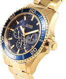 Guess Chaser Multifunction Blue Dial Gold Steel Strap Watch for Men - W0172G5 Authentic Buy Shop Now