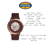 Fossil Vintage Muse Automatic Skeleton Maroon Dial Maroon Leather Strap Watch for Women - ME3137 Authentic Buy Shop Now