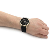 Armani Exchange Outerbanks Chronograph Black Dial Black Leather Strap Watch For Men - AX7133 Authentic Buy Shop Now