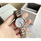 Michael Kors Runway Chronograph Blue Dial Two Tone Steel Strap Watch For Women - MK6166 Authentic Buy Shop Now