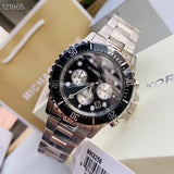 Michael Kors Everest Chronograph Black Dial Silver Steel Strap Watch For Men - MK8256 Authentic Buy Shop Now