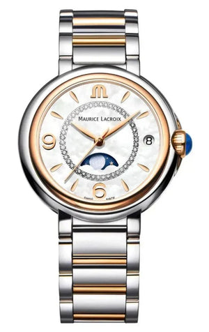 Maurice Lacroix Fiaba Moonphase Mother of Pearl Dial Two Tone Steel Strap Watch for Women - FA1084-PVP13-150-1 Authentic Buy Shop Now