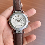 Versace Aion Chronograph White Dial Brown Leather Strap Watch for Men - VBR010017 Authentic Buy Shop Now
