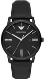 Emporio Armani Minimalist Analog Black Dial Black Leather Strap Watch For Men - AR11573 Authentic Buy Shop Now