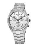 Tissot T Classic PR 100 Chronograph Silver Dial Silver Steel Strap Watch For Men - T101.417.11.031.00 Authentic Buy Shop Now