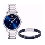 Emporio Armani Dress Analog Blue Dial Silver Steel Strap Watch For Men - AR8033 Authentic Buy Shop Now
