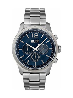 Hugo Boss Professional Chronograph Blue Dial Silver Steel Strap Watch for Men - 1513527 Authentic Buy Shop Now