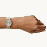 Emporio Armani Gianni T Bar Quartz White Dial Beige Leather Strap Watch For Women - AR1927 Authentic Buy Shop Now